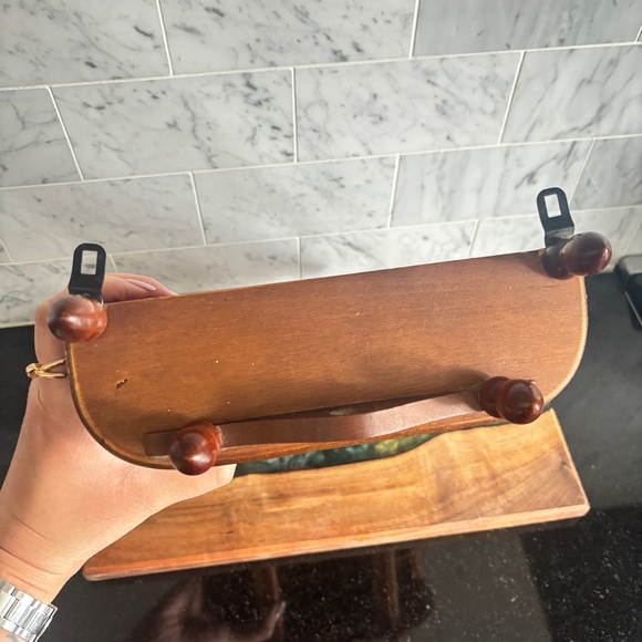 Vintage 11.75” Wood and Glass Curio Display Cabinet - Table Top or Wall Hanging - Picture 6 of 10